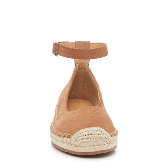 Crown Vintage Brown White Leather Round Cap Toe Espadrille Flats Size 10 - Picture 3 of 8